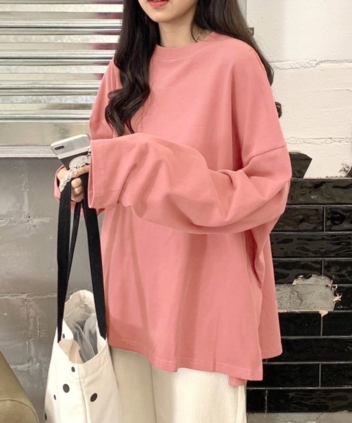 Riff（リフ）の「サイドスリットBIGロンT（Tシャツ/カットソー・レディース・ブラック/ホワイト/ピンク・M/XL/L）」の20枚目の写真