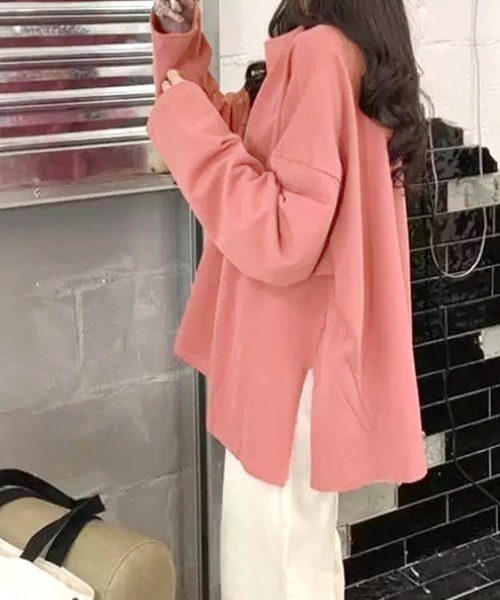 Riff（リフ）の「サイドスリットBIGロンT（Tシャツ/カットソー・レディース・ブラック/ホワイト/ピンク・M/XL/L）」の21枚目の写真