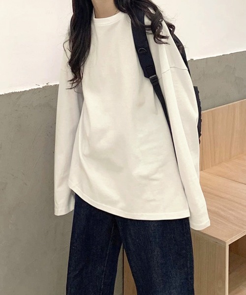 Riff（リフ）の「サイドスリットBIGロンT（Tシャツ/カットソー・レディース・ブラック/ホワイト/ピンク・M/XL/L）」の16枚目の写真