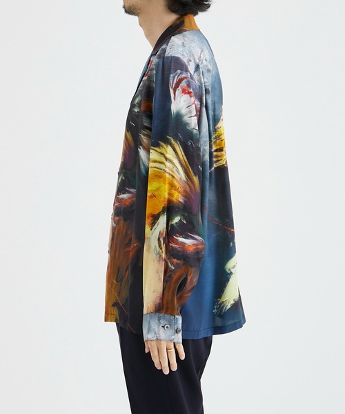TAAKK(ターク)の「【TAAKK/ターク】OIL PAINTING SHIRTS/オイルペインティングシャツ(シャツ/ブラウス・メンズ・ブラック/サックスブルー・2/1)」の4枚目の写真