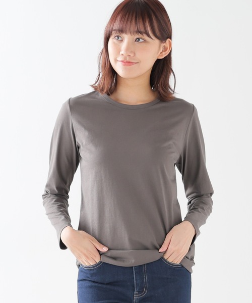 Honeys（ハニーズ）の「オーガニッククルーＴシャツ（Tシャツ/カットソー・レディース・スミクロ/ダークブルー/イエロー/ミント/レッド系その他/ブラウン/ラベンダー/ライトグリーン・S/M/L/LL）」の11枚目の写真