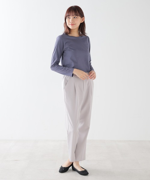 Honeys（ハニーズ）の「オーガニッククルーＴシャツ（Tシャツ/カットソー・レディース・スミクロ/ダークブルー/イエロー/ミント/レッド系その他/ブラウン/ラベンダー/ライトグリーン・S/M/L/LL）」の12枚目の写真