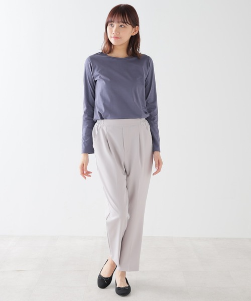 Honeys（ハニーズ）の「オーガニッククルーＴシャツ（Tシャツ/カットソー・レディース・スミクロ/ダークブルー/イエロー/ミント/レッド系その他/ブラウン/ラベンダー/ライトグリーン・S/M/L/LL）」の13枚目の写真