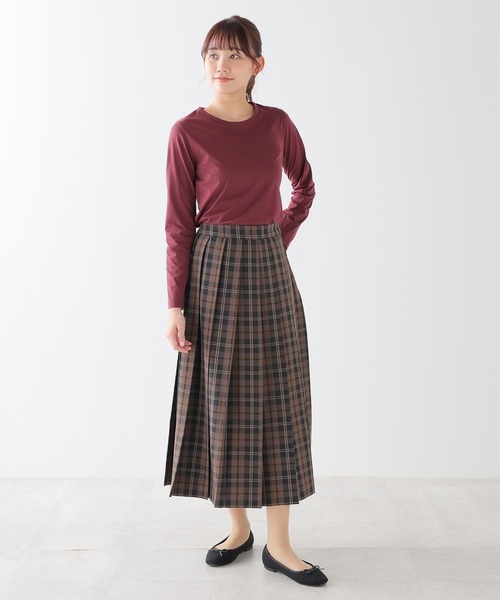 Honeys（ハニーズ）の「オーガニッククルーＴシャツ（Tシャツ/カットソー・レディース・スミクロ/ダークブルー/イエロー/ミント/レッド系その他/ブラウン/ラベンダー/ライトグリーン・S/M/L/LL）」の15枚目の写真