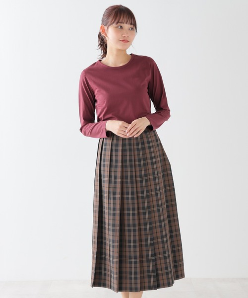 Honeys（ハニーズ）の「オーガニッククルーＴシャツ（Tシャツ/カットソー・レディース・スミクロ/ダークブルー/イエロー/ミント/レッド系その他/ブラウン/ラベンダー/ライトグリーン・S/M/L/LL）」の16枚目の写真