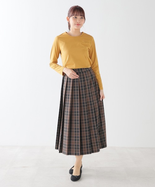 Honeys（ハニーズ）の「オーガニッククルーＴシャツ（Tシャツ/カットソー・レディース・スミクロ/ダークブルー/イエロー/ミント/レッド系その他/ブラウン/ラベンダー/ライトグリーン・S/M/L/LL）」の18枚目の写真