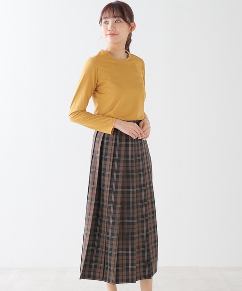 Honeys（ハニーズ）の「オーガニッククルーＴシャツ（Tシャツ/カットソー・レディース・スミクロ/ダークブルー/イエロー/ミント/レッド系その他/ブラウン/ラベンダー/ライトグリーン・S/M/L/LL）」の19枚目の写真