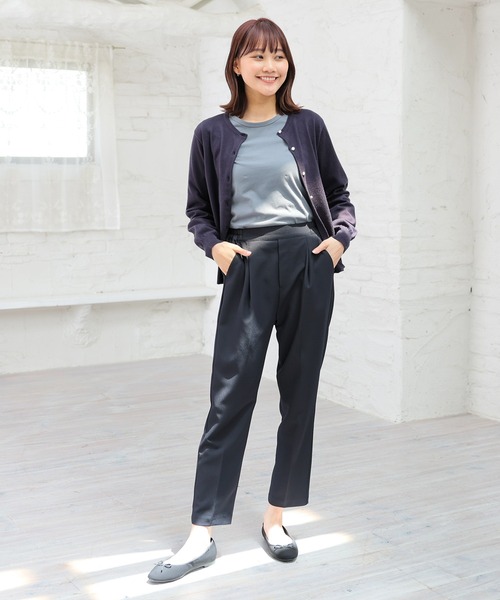 Honeys（ハニーズ）の「オーガニッククルーＴシャツ（Tシャツ/カットソー・レディース・スミクロ/ダークブルー/イエロー/ミント/レッド系その他/ブラウン/ラベンダー/ライトグリーン・S/M/L/LL）」の21枚目の写真