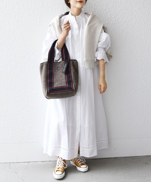 folna（フォルナ）の「【SHIPS any別注】Folna: ライン ハンドル リバーシブル トート バッグ（トートバッグ・レディース・ブラウン/ネイビー/チャコールグレー・ONE SIZE）」の7枚目の写真