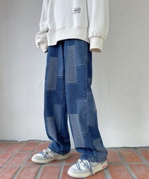Ressaca（レサーカ）の「パッチワーク風デザイン ワイドデニムパンツ（デニムパンツ・レディース）」
