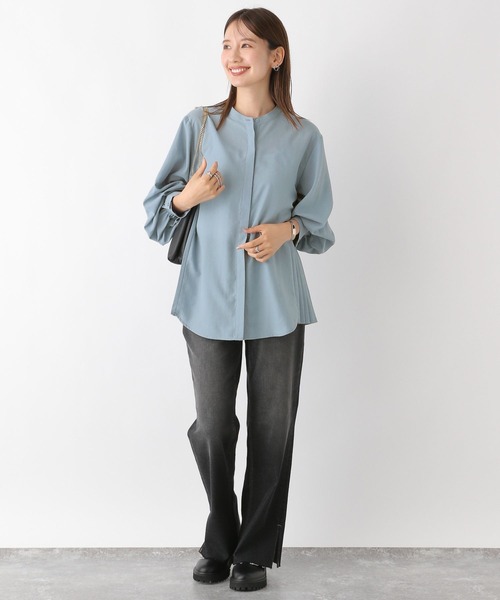 LEPSIM（レプシィム）の「サイドプリーツブラウス　973056（シャツ/ブラウス・レディース・ブルー/オフホワイト/チャコールグレー・FREE）」の13枚目の写真