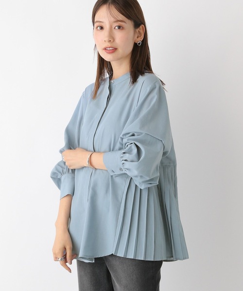 LEPSIM（レプシィム）の「サイドプリーツブラウス　973056（シャツ/ブラウス・レディース・ブルー/オフホワイト/チャコールグレー・FREE）」の11枚目の写真