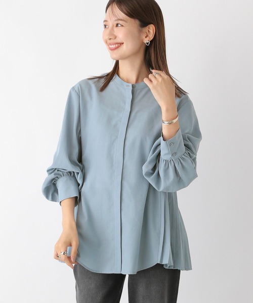 LEPSIM（レプシィム）の「サイドプリーツブラウス　973056（シャツ/ブラウス・レディース・ブルー/オフホワイト/チャコールグレー・FREE）」の12枚目の写真