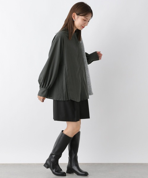 LEPSIM（レプシィム）の「サイドプリーツブラウス　973056（シャツ/ブラウス・レディース・ブルー/オフホワイト/チャコールグレー・FREE）」の10枚目の写真