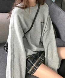 ミニ裏毛ワンポイントロゴルーズトレーナー