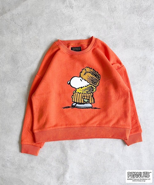 PEANUTS（ピーナッツ）の「【PEANUTS】スヌーピー/ウラケトレーナー（80～150cm）（スウェット・キッズ・オフホワイト/チャコール/ライトブルー/オレンジ・90/80/130/110/150/95/100/120/140）」の4枚目の写真