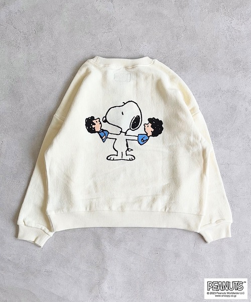 PEANUTS（ピーナッツ）の「【PEANUTS】スヌーピー/ウラケトレーナー（80～150cm）（スウェット・キッズ・オフホワイト/チャコール/ライトブルー/オレンジ・90/80/130/110/150/95/100/120/140）」の5枚目の写真