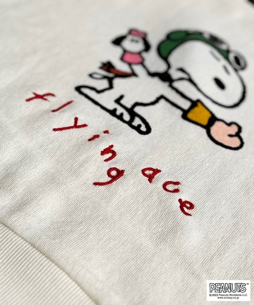 PEANUTS（ピーナッツ）の「【PEANUTS】スヌーピー/ウラケトレーナー（80～150cm）（スウェット・キッズ・オフホワイト/チャコール/ライトブルー/オレンジ・90/80/130/110/150/95/100/120/140）」の6枚目の写真