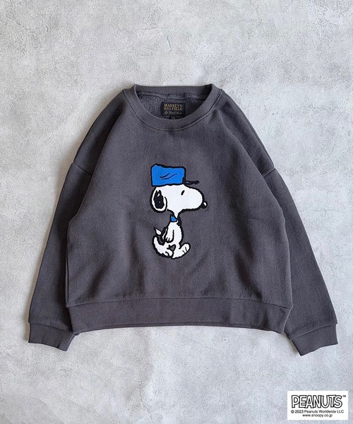 PEANUTS（ピーナッツ）の「【PEANUTS】スヌーピー/ウラケトレーナー（80～150cm）（スウェット・キッズ・オフホワイト/チャコール/ライトブルー/オレンジ・90/80/130/110/150/95/100/120/140）」の16枚目の写真