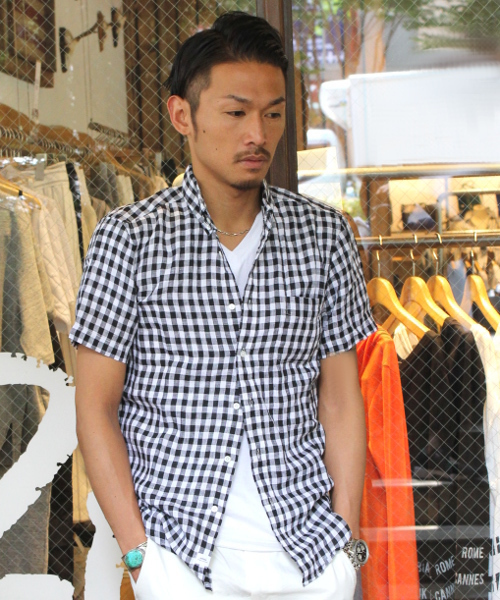 JOURNAL STANDARD relume(ジャーナルスタンダード レリューム)の「S/S リネンボタンダウンシャツ##(シャツ/ブラウス・メンズ・ホワイト/ブラック系その他/ブラックミックス/ネイビー/コバルトブルー/クリアブルー・MEDIUM/LARGE/SMALL)」の1枚目の写真