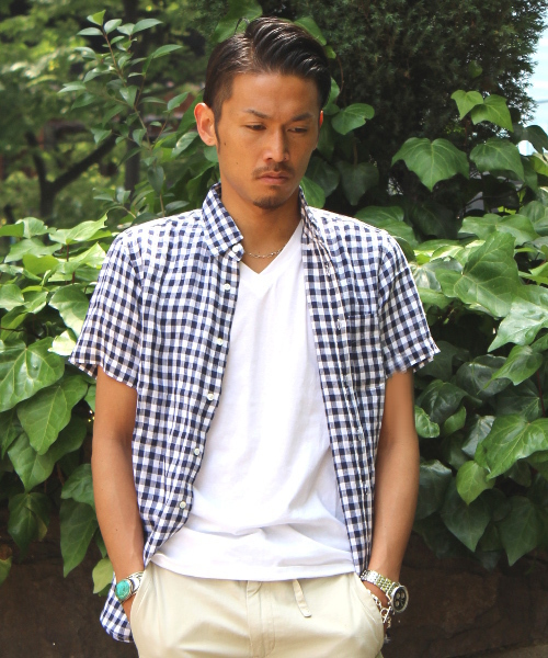 JOURNAL STANDARD relume(ジャーナルスタンダード レリューム)の「S/S リネンボタンダウンシャツ##(シャツ/ブラウス・メンズ・ホワイト/ブラック系その他/ブラックミックス/ネイビー/コバルトブルー/クリアブルー・MEDIUM/LARGE/SMALL)」の6枚目の写真