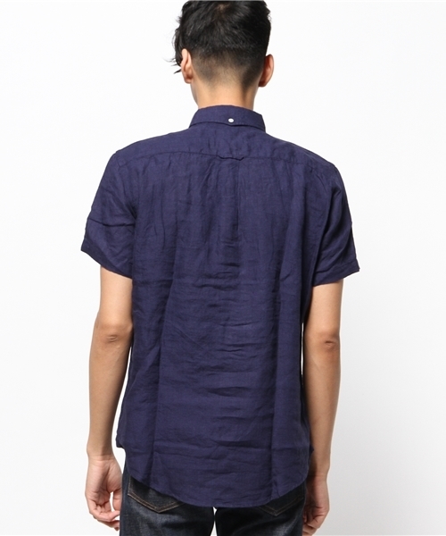 JOURNAL STANDARD relume(ジャーナルスタンダード レリューム)の「S/S リネンボタンダウンシャツ##(シャツ/ブラウス・メンズ・ホワイト/ブラック系その他/ブラックミックス/ネイビー/コバルトブルー/クリアブルー・MEDIUM/LARGE/SMALL)」の14枚目の写真