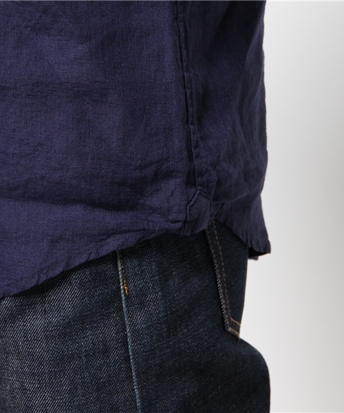 JOURNAL STANDARD relume(ジャーナルスタンダード レリューム)の「S/S リネンボタンダウンシャツ##(シャツ/ブラウス・メンズ・ホワイト/ブラック系その他/ブラックミックス/ネイビー/コバルトブルー/クリアブルー・MEDIUM/LARGE/SMALL)」の8枚目の写真