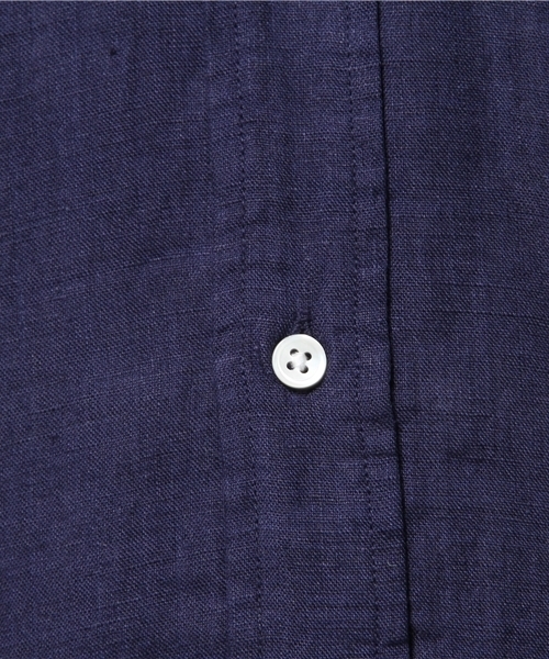 JOURNAL STANDARD relume(ジャーナルスタンダード レリューム)の「S/S リネンボタンダウンシャツ##(シャツ/ブラウス・メンズ・ホワイト/ブラック系その他/ブラックミックス/ネイビー/コバルトブルー/クリアブルー・MEDIUM/LARGE/SMALL)」の9枚目の写真
