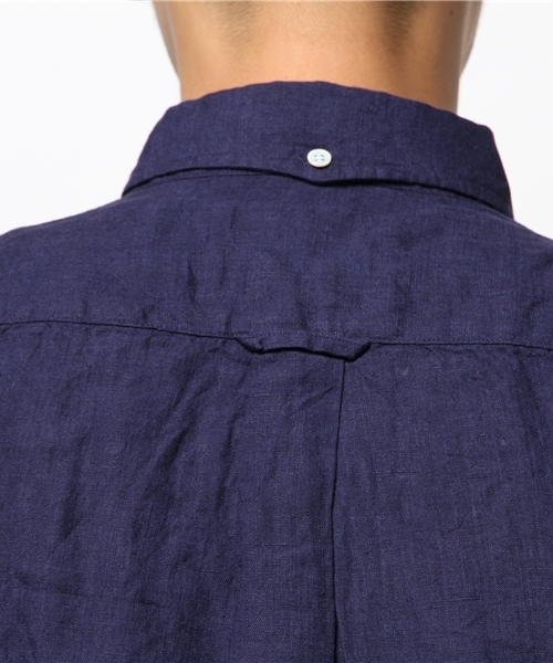 JOURNAL STANDARD relume(ジャーナルスタンダード レリューム)の「S/S リネンボタンダウンシャツ##(シャツ/ブラウス・メンズ・ホワイト/ブラック系その他/ブラックミックス/ネイビー/コバルトブルー/クリアブルー・MEDIUM/LARGE/SMALL)」の10枚目の写真