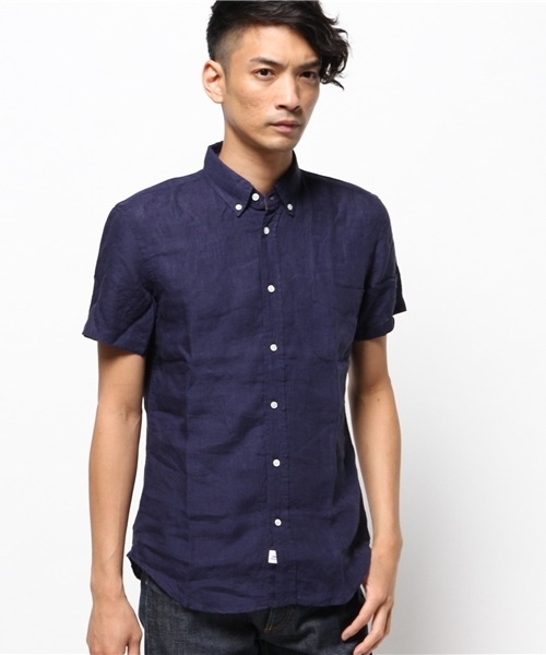 JOURNAL STANDARD relume(ジャーナルスタンダード レリューム)の「S/S リネンボタンダウンシャツ##(シャツ/ブラウス・メンズ・ホワイト/ブラック系その他/ブラックミックス/ネイビー/コバルトブルー/クリアブルー・MEDIUM/LARGE/SMALL)」の19枚目の写真