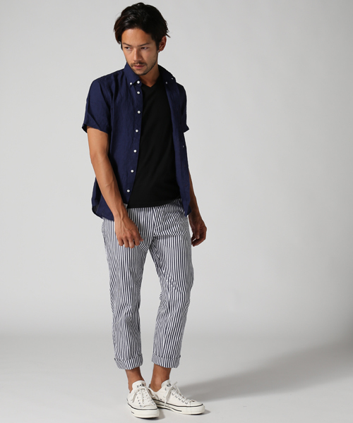 JOURNAL STANDARD relume(ジャーナルスタンダード レリューム)の「S/S リネンボタンダウンシャツ##(シャツ/ブラウス・メンズ・ホワイト/ブラック系その他/ブラックミックス/ネイビー/コバルトブルー/クリアブルー・MEDIUM/LARGE/SMALL)」の18枚目の写真
