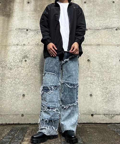 CERCA（チェルカ）の「【BEL】10ozデニム フリンジ切替パンツ(BG/)（デニムパンツ・メンズ・ブラック/ケミカルウォッシュ/インディゴブルー/ブラウン/グレー・X-LARGE/MEDIUM/SMALL/LARGE）」の9枚目の写真
