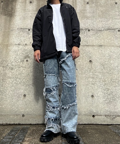 CERCA（チェルカ）の「【BEL】10ozデニム フリンジ切替パンツ(BG/)（デニムパンツ・メンズ・ブラック/ケミカルウォッシュ/インディゴブルー/ブラウン/グレー・X-LARGE/MEDIUM/SMALL/LARGE）」の10枚目の写真