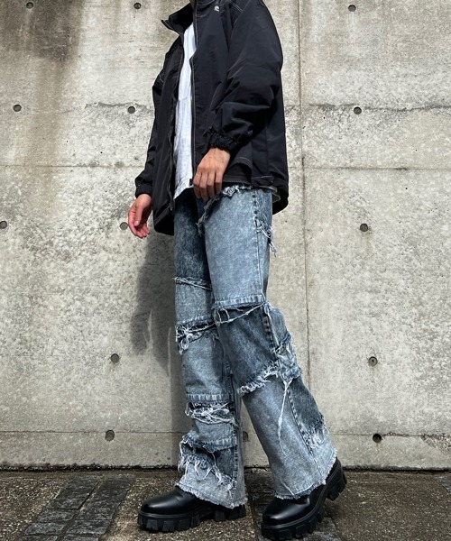 CERCA（チェルカ）の「【BEL】10ozデニム フリンジ切替パンツ(BG/)（デニムパンツ・メンズ・ブラック/ケミカルウォッシュ/インディゴブルー/ブラウン/グレー・X-LARGE/MEDIUM/SMALL/LARGE）」の11枚目の写真