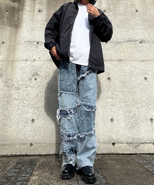 CERCA（チェルカ）の「【BEL】10ozデニム フリンジ切替パンツ(BG/)（デニムパンツ・メンズ・ブラック/ケミカルウォッシュ/インディゴブルー/ブラウン/グレー・X-LARGE/MEDIUM/SMALL/LARGE）」の13枚目の写真