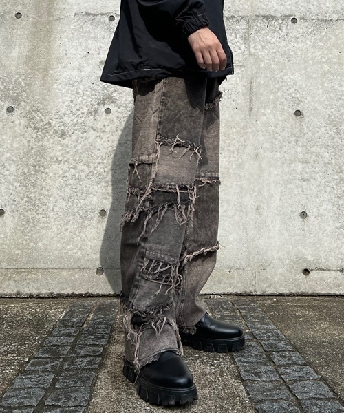 CERCA（チェルカ）の「【BEL】10ozデニム フリンジ切替パンツ(BG/)（デニムパンツ・メンズ・ブラック/ケミカルウォッシュ/インディゴブルー/ブラウン/グレー・X-LARGE/MEDIUM/SMALL/LARGE）」の15枚目の写真