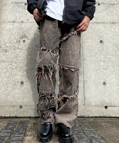 CERCA（チェルカ）の「【BEL】10ozデニム フリンジ切替パンツ(BG/)（デニムパンツ・メンズ・ブラック/ケミカルウォッシュ/インディゴブルー/ブラウン/グレー・X-LARGE/MEDIUM/SMALL/LARGE）」の17枚目の写真