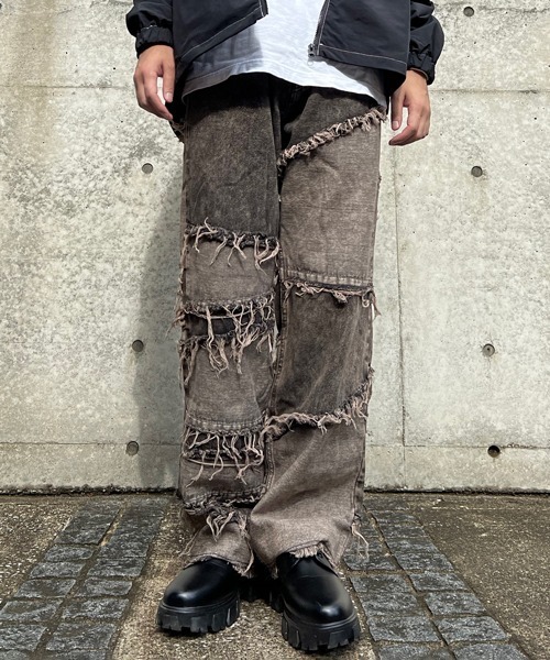 CERCA（チェルカ）の「【BEL】10ozデニム フリンジ切替パンツ(BG/)（デニムパンツ・メンズ・ブラック/ケミカルウォッシュ/インディゴブルー/ブラウン/グレー・X-LARGE/MEDIUM/SMALL/LARGE）」の18枚目の写真