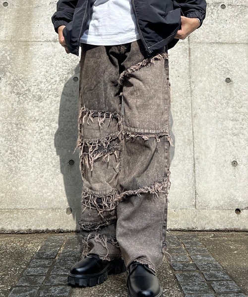 CERCA（チェルカ）の「【BEL】10ozデニム フリンジ切替パンツ(BG/)（デニムパンツ・メンズ・ブラック/ケミカルウォッシュ/インディゴブルー/ブラウン/グレー・X-LARGE/MEDIUM/SMALL/LARGE）」の19枚目の写真