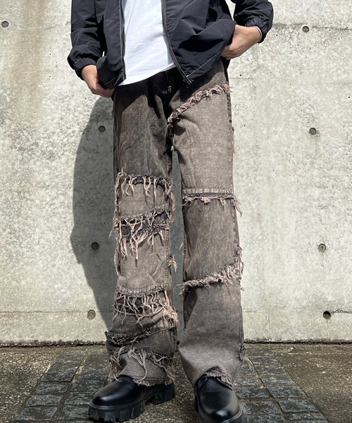 CERCA（チェルカ）の「【BEL】10ozデニム フリンジ切替パンツ(BG/)（デニムパンツ・メンズ・ブラック/ケミカルウォッシュ/インディゴブルー/ブラウン/グレー・X-LARGE/MEDIUM/SMALL/LARGE）」の20枚目の写真