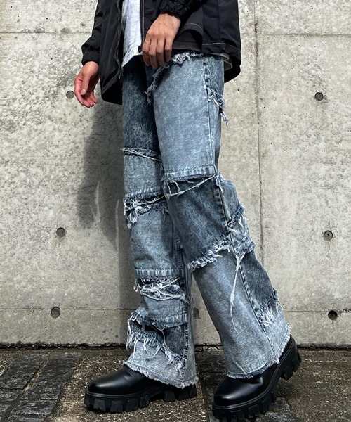 CERCA（チェルカ）の「【BEL】10ozデニム フリンジ切替パンツ(BG/)（デニムパンツ・メンズ・ブラック/ケミカルウォッシュ/インディゴブルー/ブラウン/グレー・X-LARGE/MEDIUM/SMALL/LARGE）」の8枚目の写真