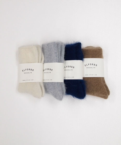ELFORBR（エルフォーブル）の「アンゴラソックス（ソックス/靴下・レディース・ホワイト/グレー/ブラウン/ネイビー・FREE）」の5枚目の写真