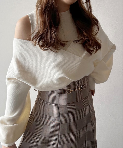 NOMAE（ノーマエ）の「ラメレイヤードカシュクールニット（ニット