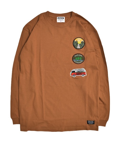 DOUBLE STEAL(ダブルスティール)の「3ワッペン 長袖Tシャツ(Tシャツ/カットソー・メンズ・ホワイト/ライトブラウン/ブラック系その他・LARGE/X-LARGE/MEDIUM)」の3枚目の写真