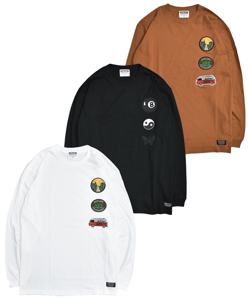 DOUBLE STEAL(ダブルスティール)の「3ワッペン 長袖Tシャツ(Tシャツ/カットソー・メンズ・ホワイト/ライトブラウン/ブラック系その他・LARGE/X-LARGE/MEDIUM)」の4枚目の写真