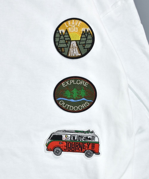 DOUBLE STEAL(ダブルスティール)の「3ワッペン 長袖Tシャツ(Tシャツ/カットソー・メンズ・ホワイト/ライトブラウン/ブラック系その他・LARGE/X-LARGE/MEDIUM)」の10枚目の写真