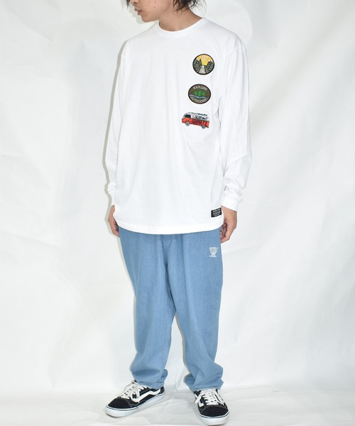 DOUBLE STEAL(ダブルスティール)の「3ワッペン 長袖Tシャツ(Tシャツ/カットソー・メンズ・ホワイト/ライトブラウン/ブラック系その他・LARGE/X-LARGE/MEDIUM)」の12枚目の写真