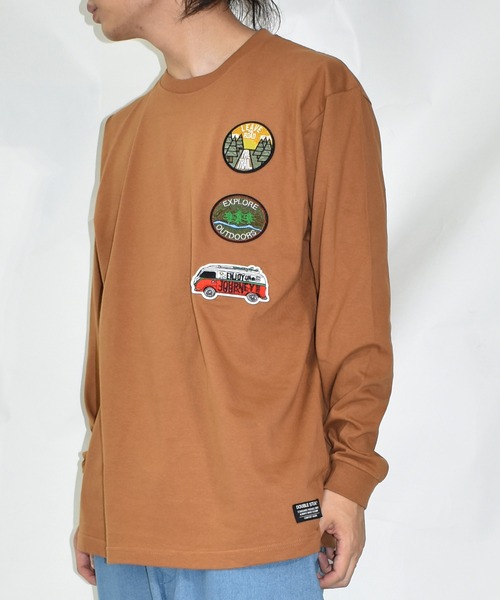DOUBLE STEAL(ダブルスティール)の「3ワッペン 長袖Tシャツ(Tシャツ/カットソー・メンズ・ホワイト/ライトブラウン/ブラック系その他・LARGE/X-LARGE/MEDIUM)」の14枚目の写真
