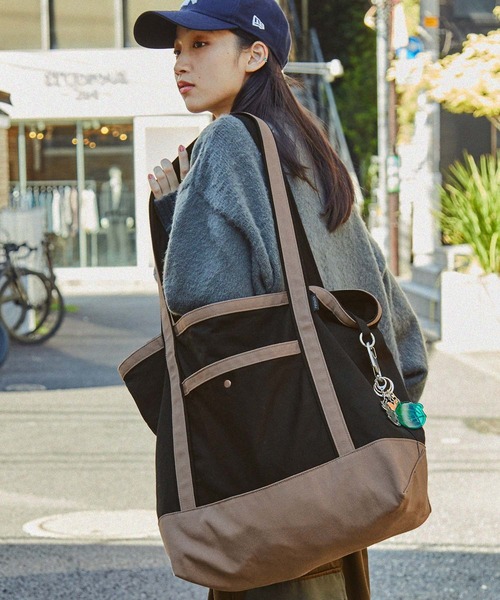 retock's】配色グローサリーバッグ ヴィンテージライクゴールドD