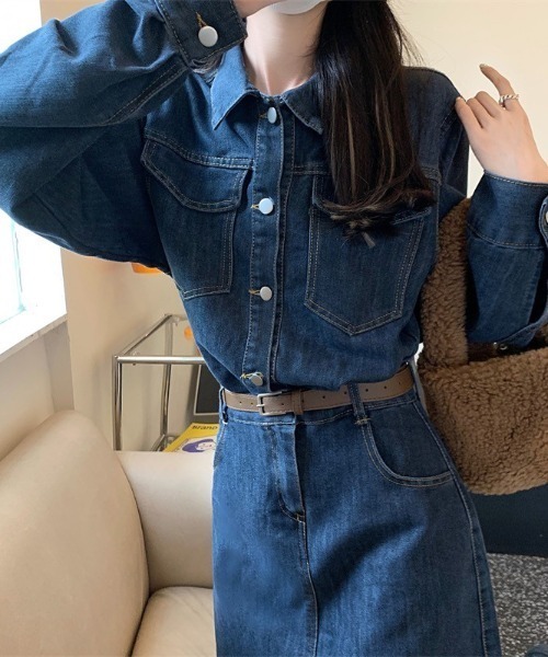 almo（アルモ）の「【LAMPOON】デニムワンピース（ワンピース・レディース・ブルー・LARGE/MEDIUM）」の2枚目の写真